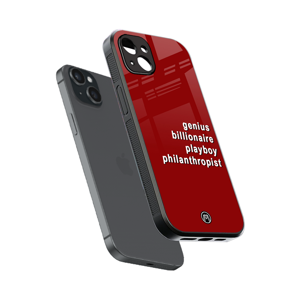genius billionaire playboy philantrophist back phone cover | glass case for iphone 15 plus