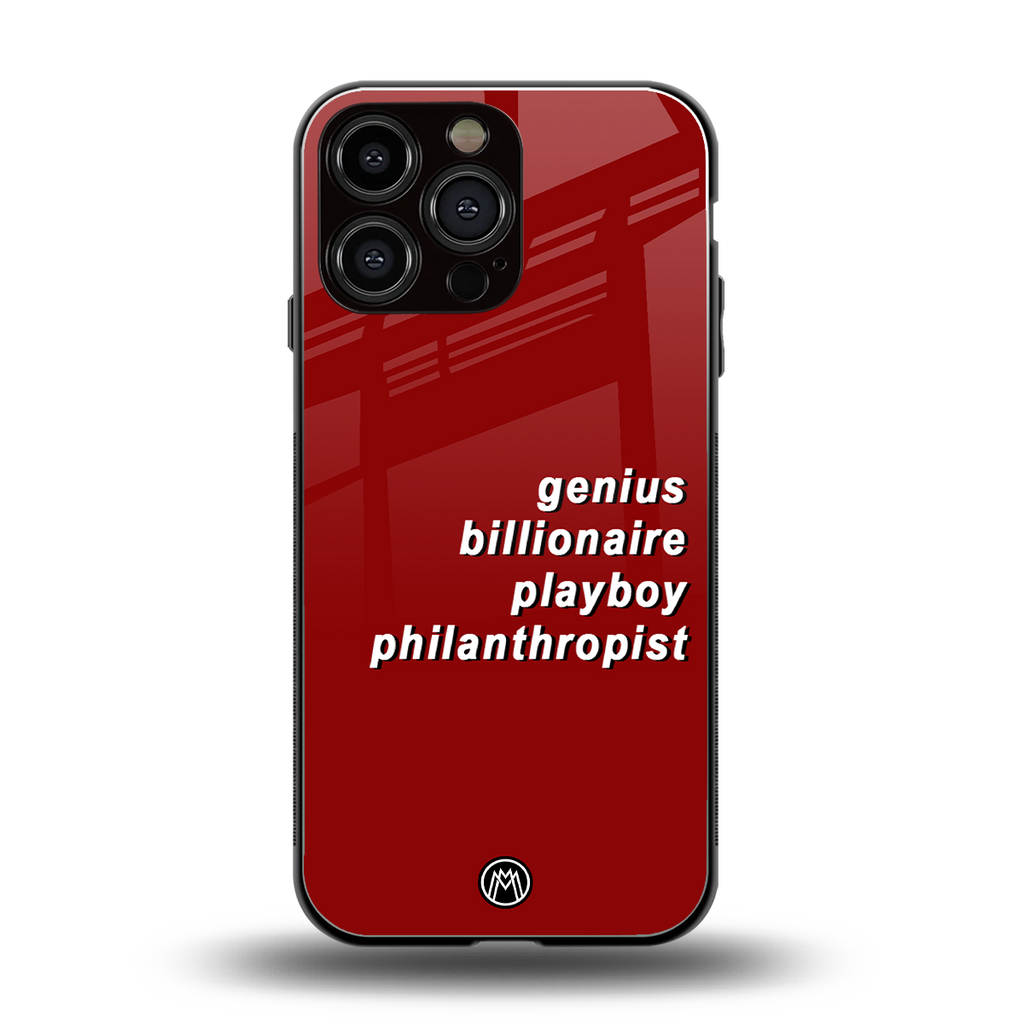 genius billionaire playboy philantrophist back phone cover | glass case for iphone 14 pro max