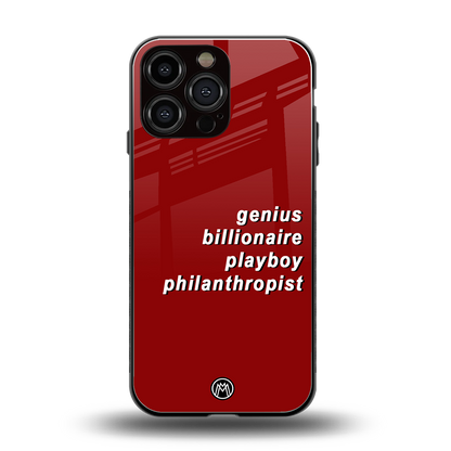 genius billionaire playboy philantrophist back phone cover | glass case for iphone 14 pro max