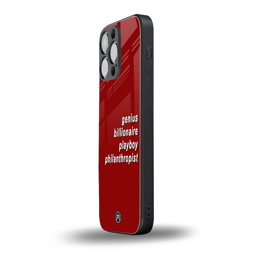genius billionaire playboy philantrophist back phone cover | glass case for iphone 15 pro max