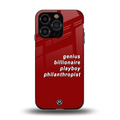 genius billionaire playboy philantrophist back phone cover | glass case for iphone 15 pro