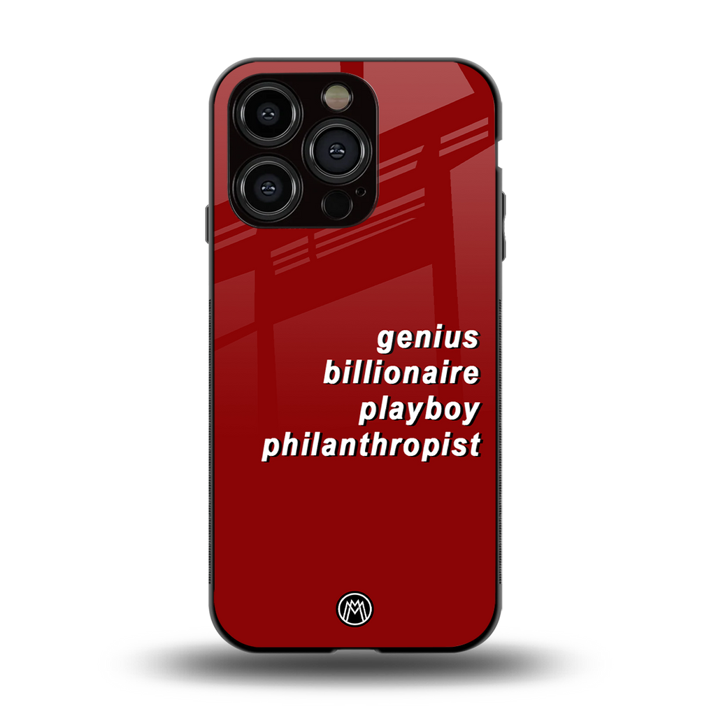 genius billionaire playboy philantrophist back phone cover | glass case for iphone 14 pro