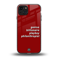 genius billionaire playboy philantrophist back phone cover | glass case for iphone 15