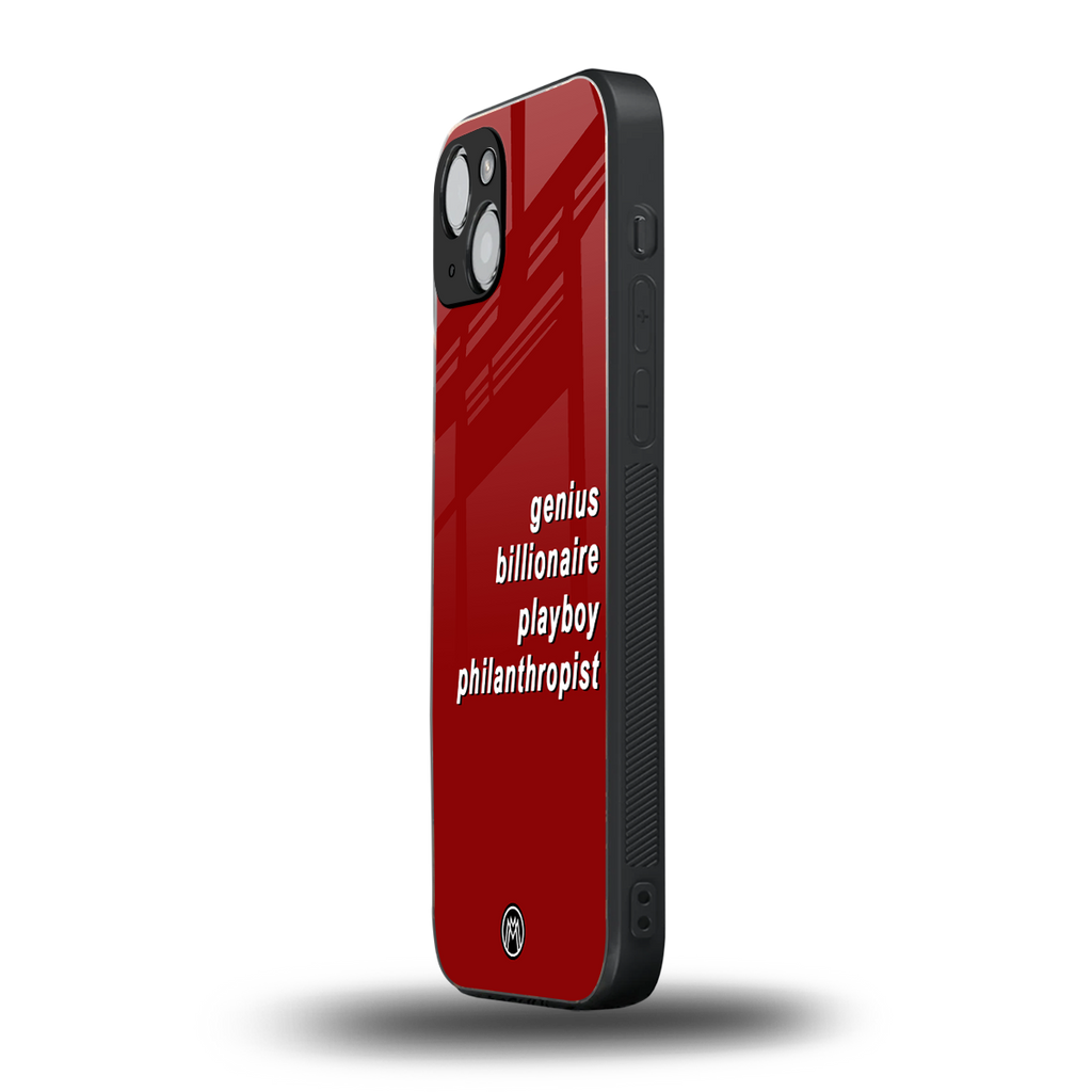 genius billionaire playboy philantrophist back phone cover | glass case for iphone 15