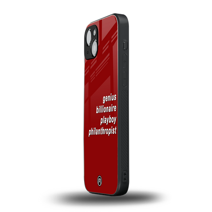 genius billionaire playboy philantrophist back phone cover | glass case for iphone 15