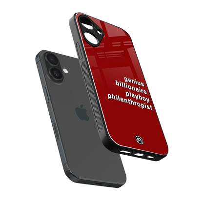 genius billionaire playboy philantrophist back phone cover | glass case for iphone 16 plus