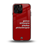 genius billionaire playboy philantrophist back phone cover | glass case for iphone 16 pro max