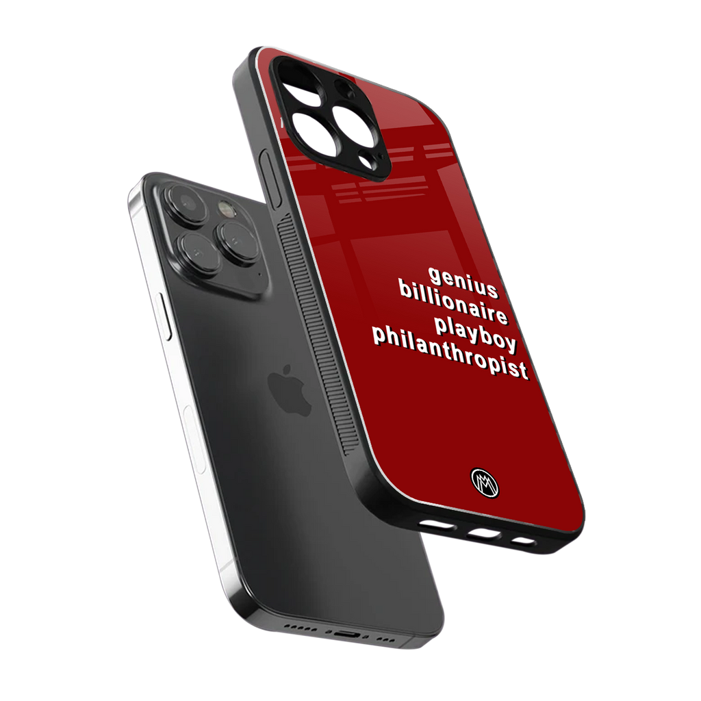 genius billionaire playboy philantrophist back phone cover | glass case for iphone 16 pro max