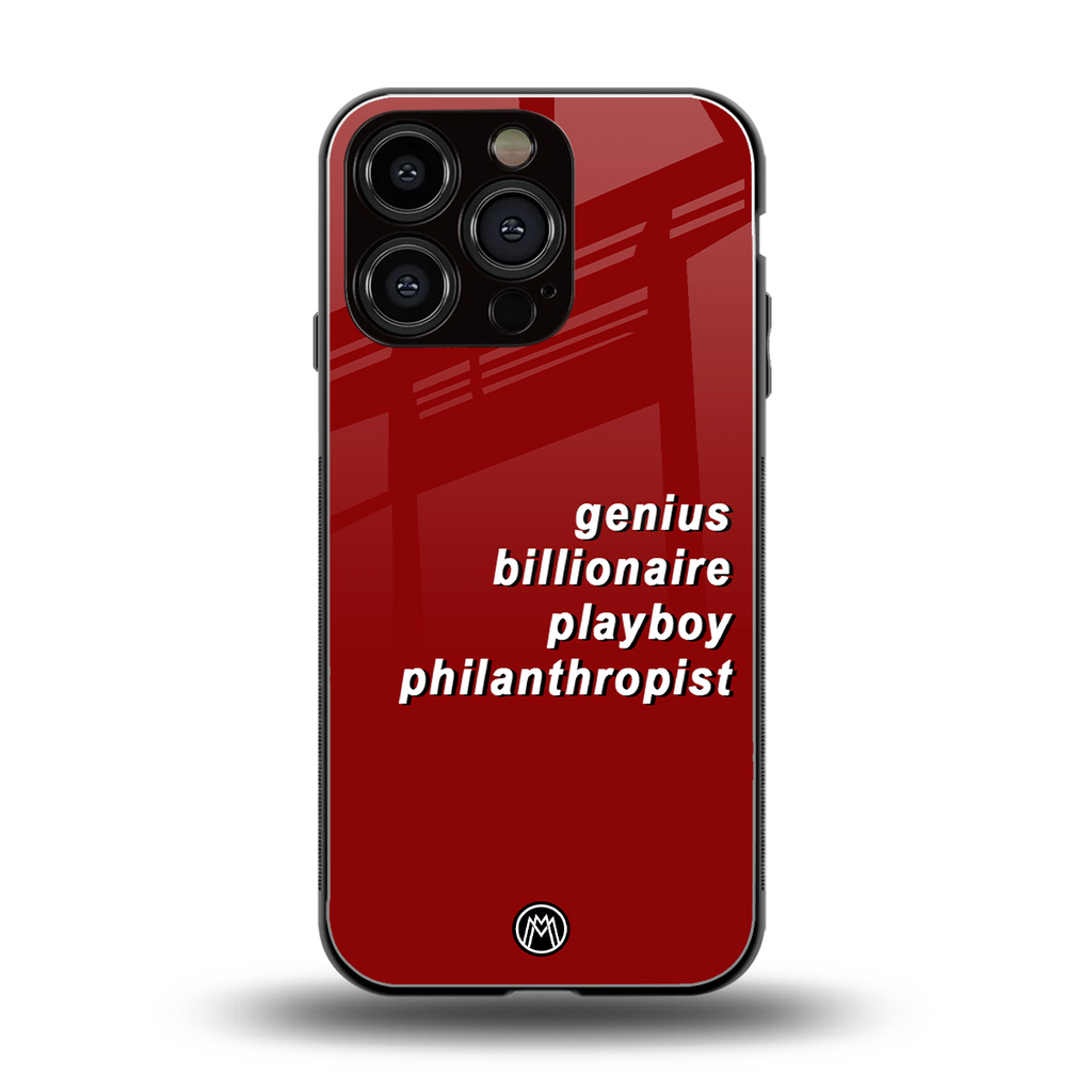genius billionaire playboy philantrophist back phone cover | glass case for iphone 16 pro