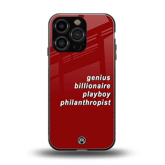 genius billionaire playboy philantrophist back phone cover | glass case for iphone 16 pro