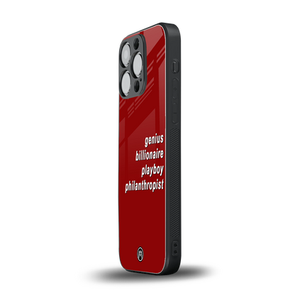 genius billionaire playboy philantrophist back phone cover | glass case for iphone 16 pro