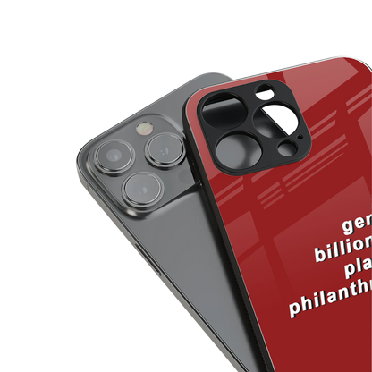 genius billionaire playboy philantrophist back phone cover | glass case for iphone 15