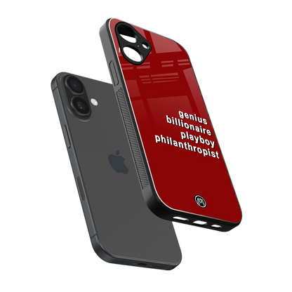 genius billionaire playboy philantrophist back phone cover | glass case for iphone 16