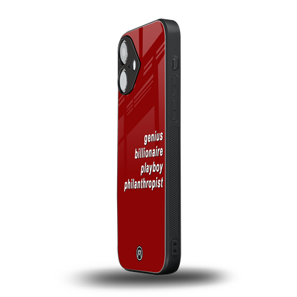 genius billionaire playboy philantrophist back phone cover | glass case for iphone 16
