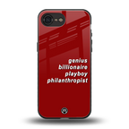 genius billionaire playboy philantrophist back phone cover | glass case for iphone 16e