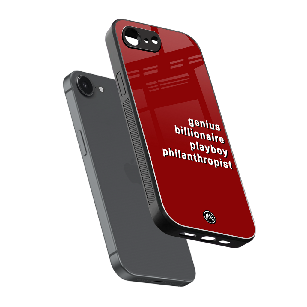 genius billionaire playboy philantrophist back phone cover | glass case for iphone 16e