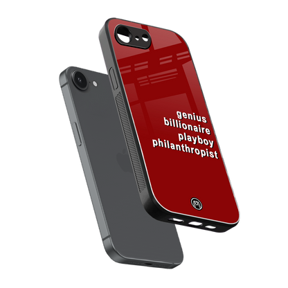 genius billionaire playboy philantrophist back phone cover | glass case for iphone 16e