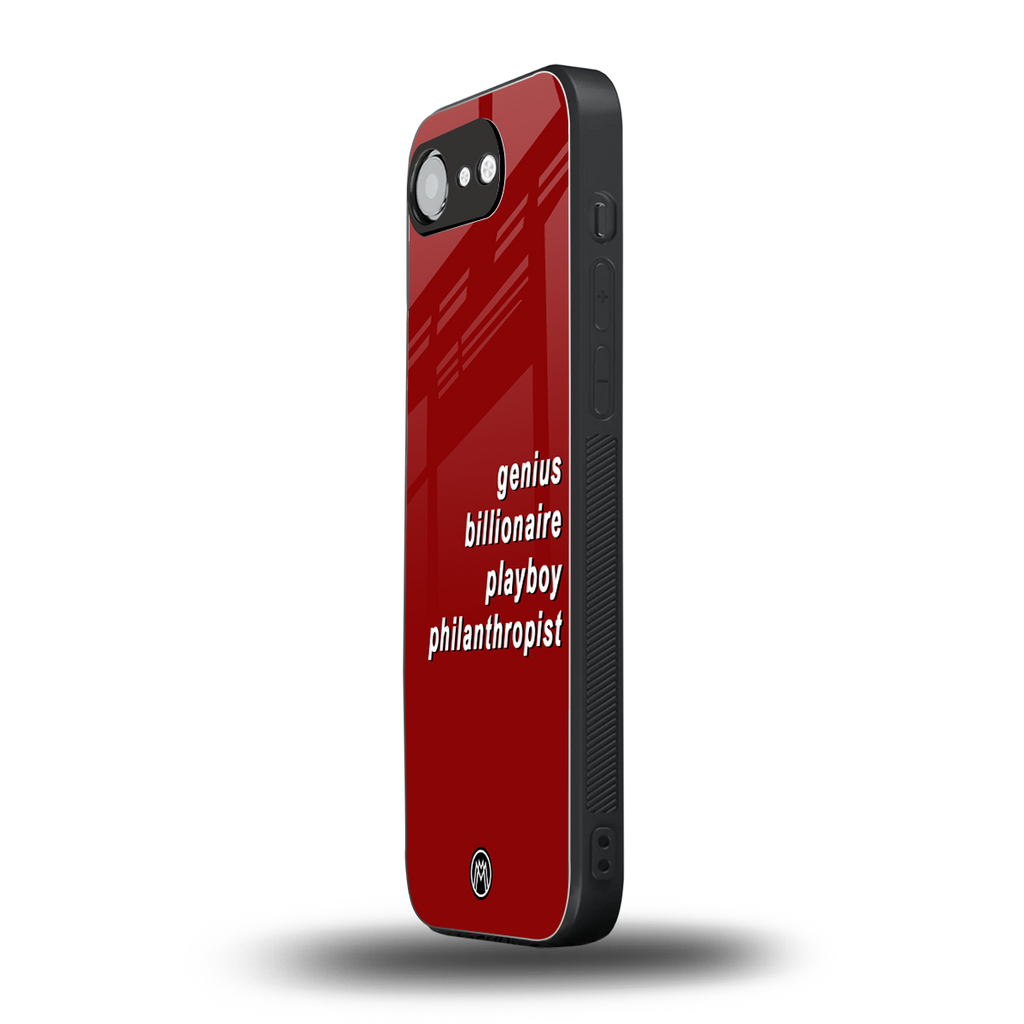 genius billionaire playboy philantrophist back phone cover | glass case for iphone 16e