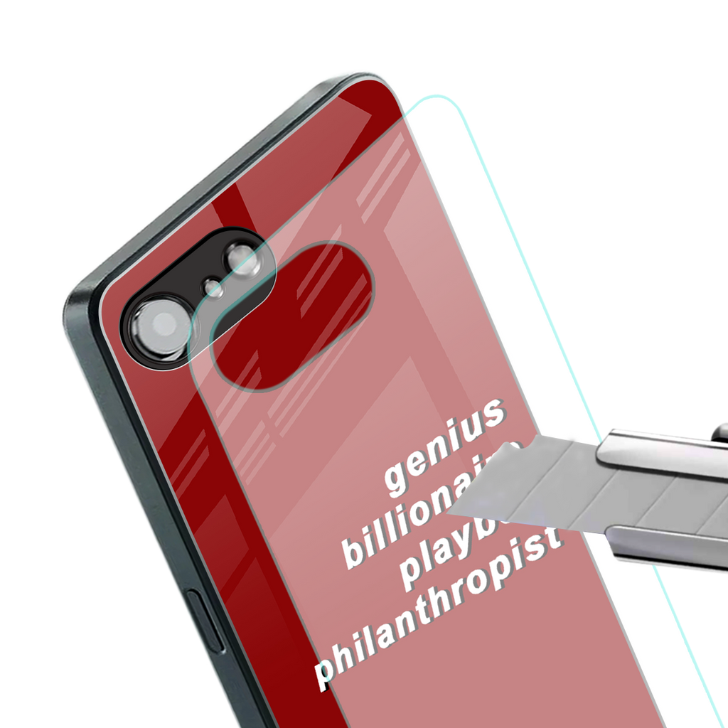 genius billionaire playboy philantrophist back phone cover | glass case for iphone 16e