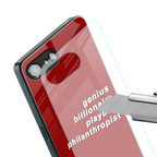 genius billionaire playboy philantrophist back phone cover | glass case for iphone 16e