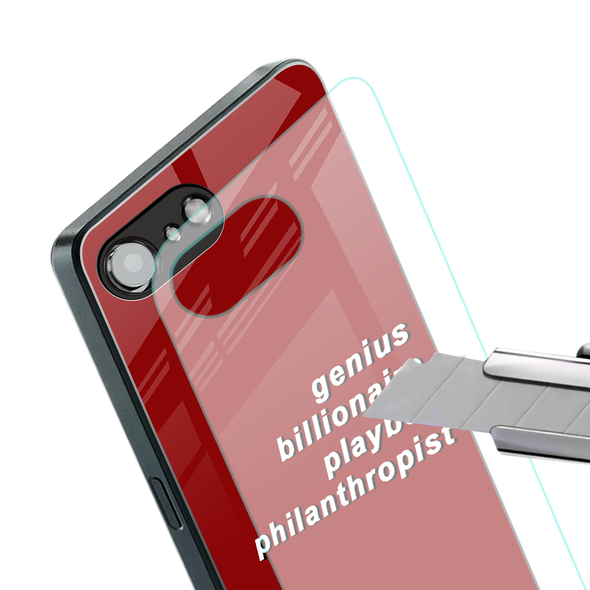 genius billionaire playboy philantrophist back phone cover | glass case for iphone 16e