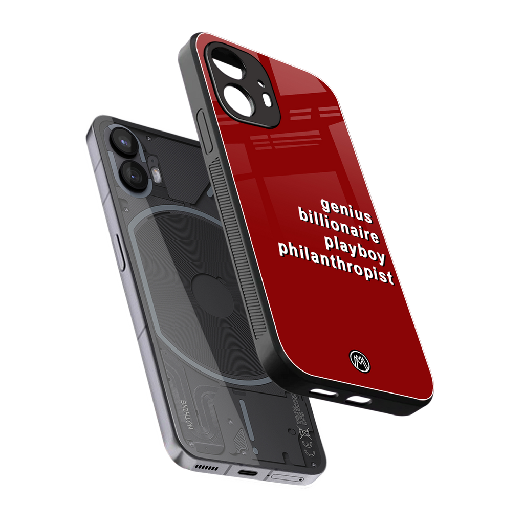 genius billionaire playboy philantrophist back phone cover | glass case for nothing phone 2