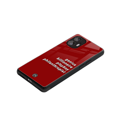 genius billionaire playboy philantrophist back phone cover | glass case for nothing phone 2