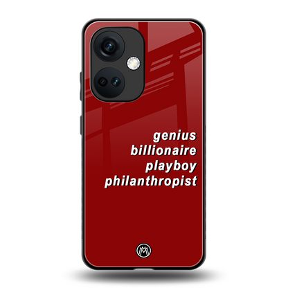 genius billionaire playboy philantrophist back phone cover | glass case for oneplus nord ce 3