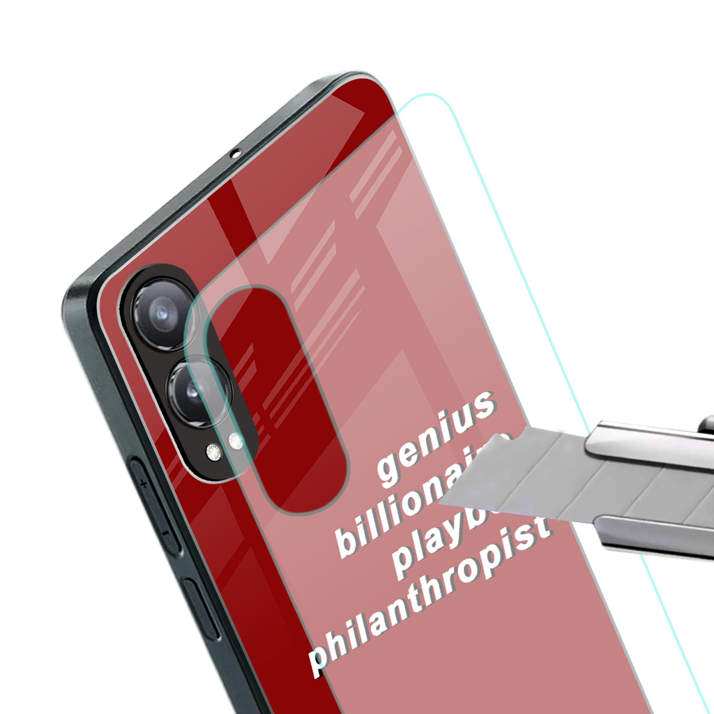 genius billionaire playboy philantrophist back phone cover | glass case for oneplus nord ce 4 lite