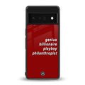 genius billionaire playboy philantrophist back phone cover | glass case for google pixel 6 pro