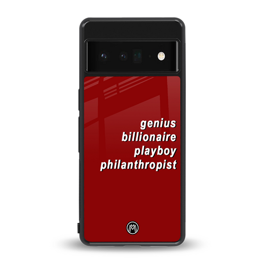 genius billionaire playboy philantrophist back phone cover | glass case for google pixel 6 pro