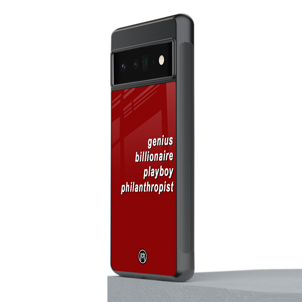 genius billionaire playboy philantrophist back phone cover | glass case for google pixel 6 pro