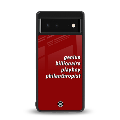 genius billionaire playboy philantrophist back phone cover | glass case for Google Pixel 6A