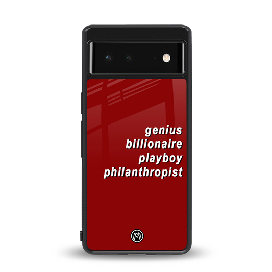 genius billionaire playboy philantrophist back phone cover | glass case for Google Pixel 6A