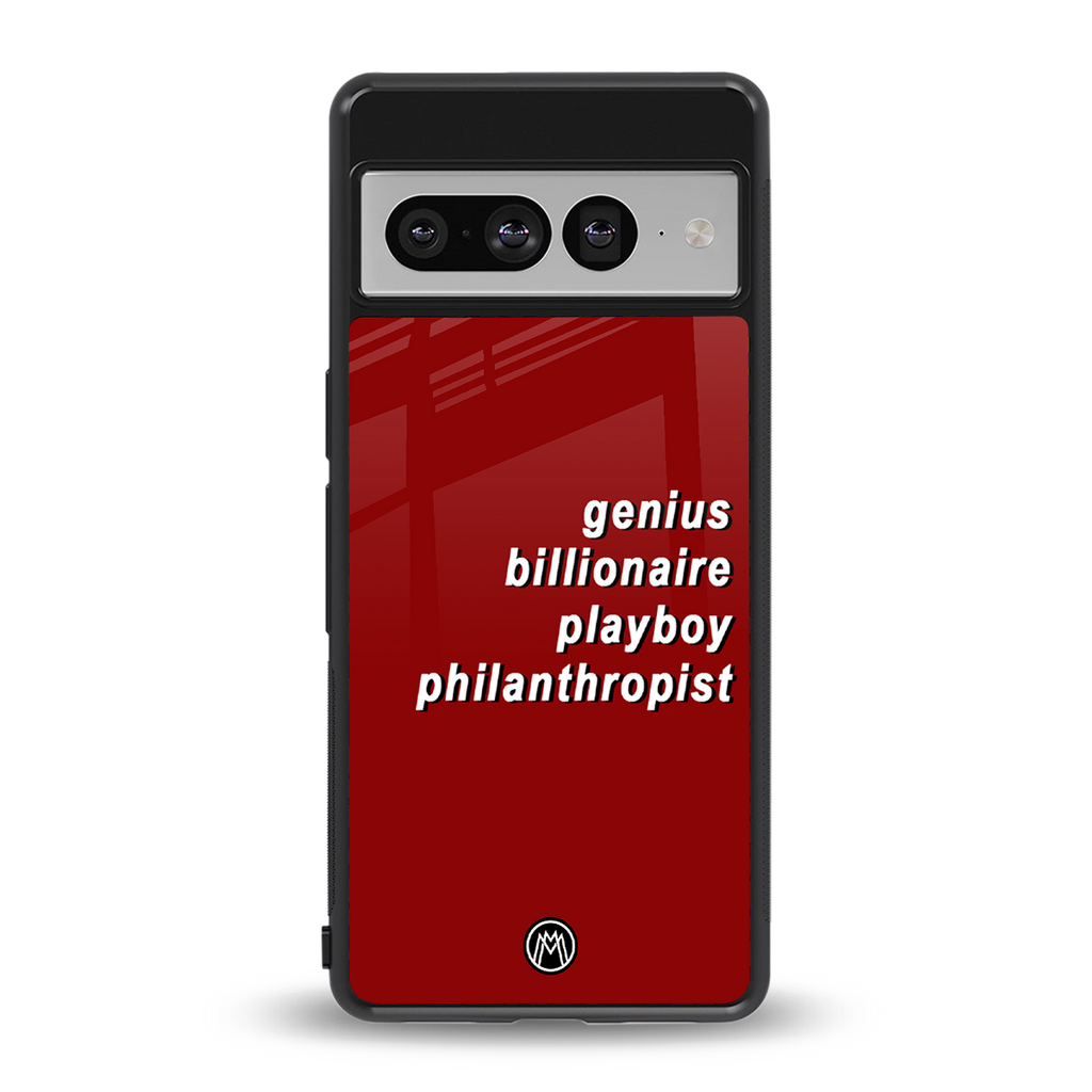 genius billionaire playboy philantrophist back phone cover | glass case for google pixel 7 pro