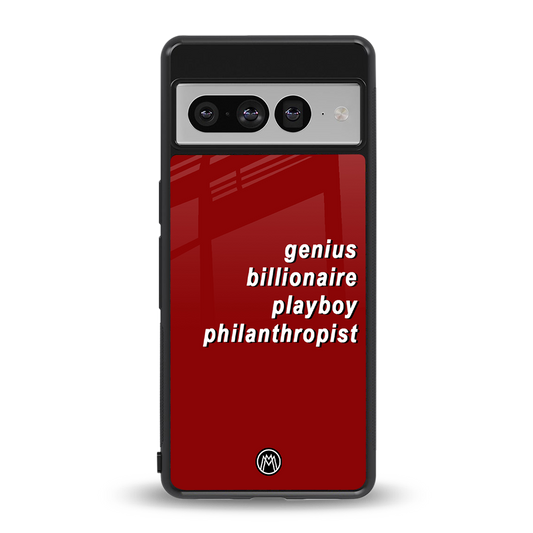 genius billionaire playboy philantrophist back phone cover | glass case for google pixel 7 pro