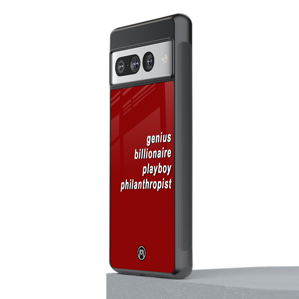 genius billionaire playboy philantrophist back phone cover | glass case for google pixel 7 pro