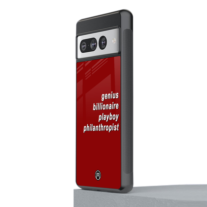 genius billionaire playboy philantrophist back phone cover | glass case for google pixel 7 pro