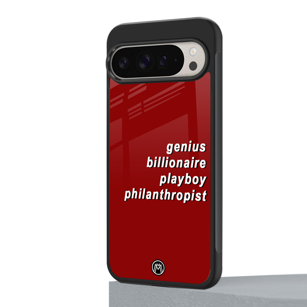 genius billionaire playboy philantrophist back phone cover | glass case for google pixel 9 pro xl