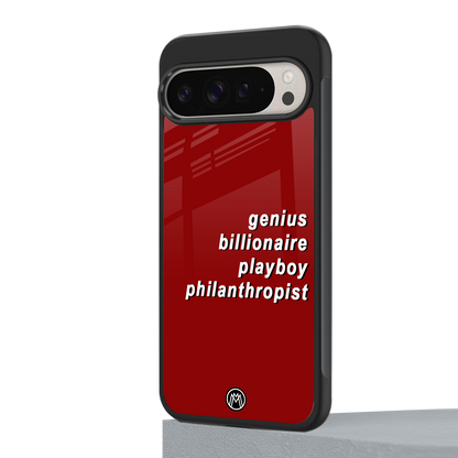 genius billionaire playboy philantrophist back phone cover | glass case for google pixel 9 pro xl