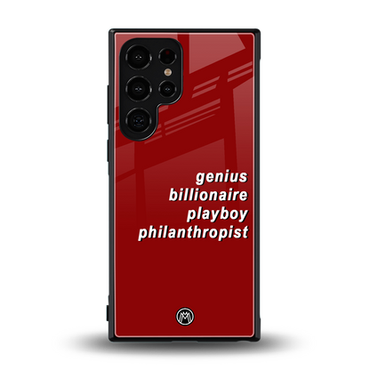 genius billionaire playboy philantrophist back phone cover | glass case for samsung galaxy s24 ultra