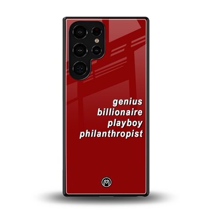 genius billionaire playboy philantrophist back phone cover | glass case for samsung galaxy s25 ultra
