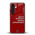 genius billionaire playboy philantrophist back phone cover | glass case for samsung galaxy s24