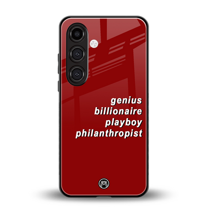 genius billionaire playboy philantrophist back phone cover | glass case for samsung galaxy s24 plus