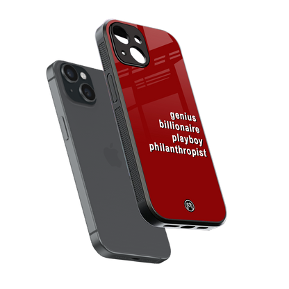 genius billionaire playboy philantrophist back phone cover | glass case for iphone 15