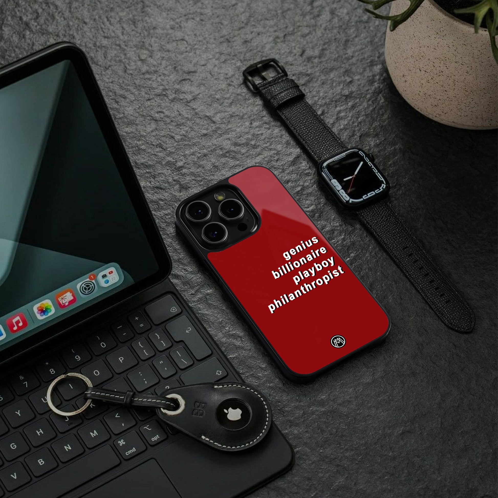 genius billionaire playboy philantrophist back phone cover | glass case for iphone 15