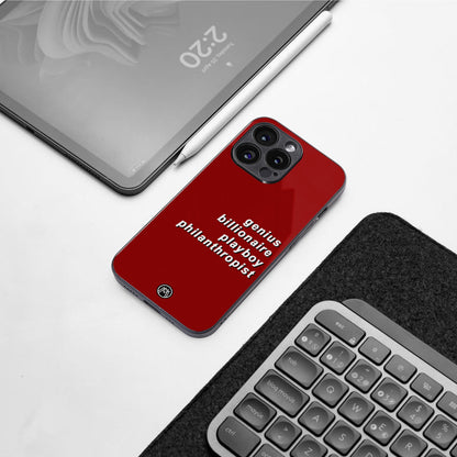genius billionaire playboy philantrophist back phone cover | glass case for iphone 15