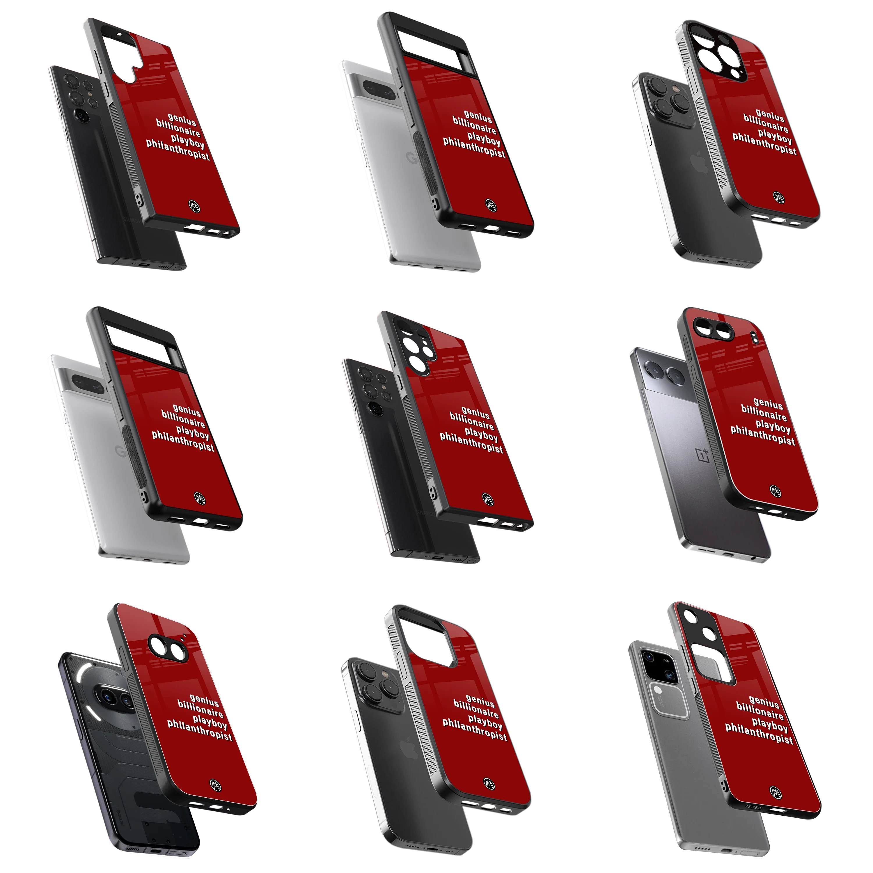 Durable Glass Back Mobile Case for iPhone, Samsung, OnePlus, Google Pixel, Redmi, Vivo, Oppo