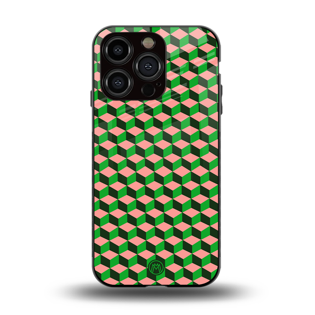 geo cube back phone cover | glass case for iphone 13 pro