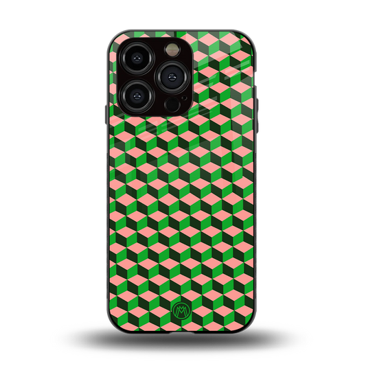 geo cube back phone cover | glass case for iphone 13 pro
